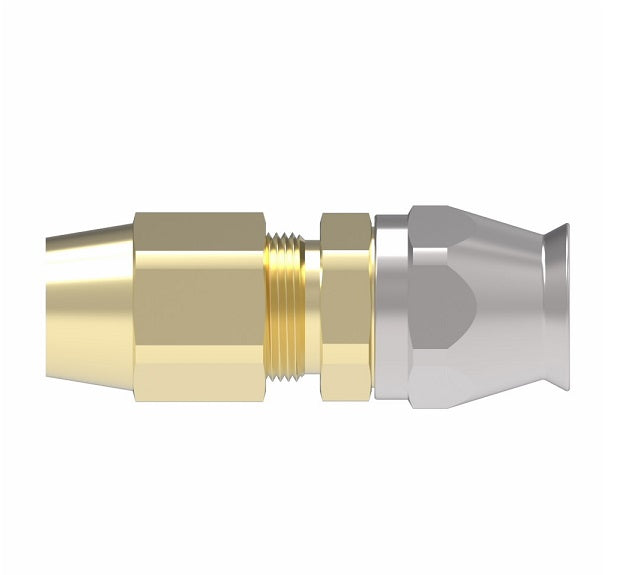 38-191074-10 Aeroquip by Danfoss | Compression Ball Sleeve Super Gem PTFE Reusable Hose Fitting | -10 Compression Ball Sleeve x -10 Reusable Hose End | Steel & Brass