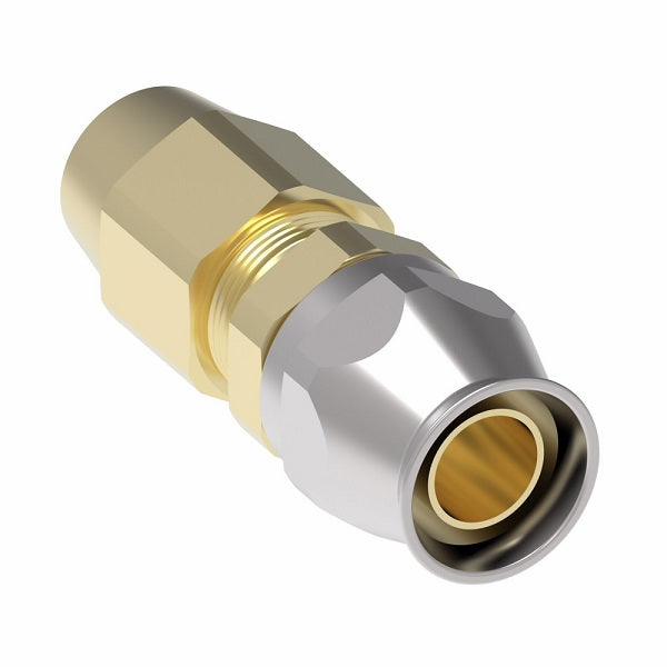 38-191074-12 Aeroquip by Danfoss | Compression Ball Sleeve Super Gem PTFE Reusable Hose Fitting | -12 Compression Ball Sleeve x -12 Reusable Hose End | Steel & Brass