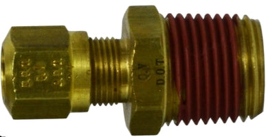 38087 (38-087) Midland DOT Air Brake Fitting (Nylon Tubing) - Male Adapter - 1/2" Tube OD x 3/4" Male NPTF - Brass