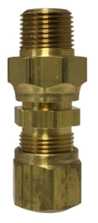 38078S (38-078S) Midland DOT Air Brake Fitting (Nylon Tubing) - Swivel Male Adapter - 3/8" Tube OD x 3/8" Male NPTF - Brass