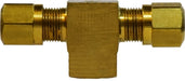 38144 (38-144) Midland DOT Air Brake Fitting (Nylon Tubing) - Female Branch Tee - 3/8" Tube OD x 3/8" Tube OD x 1/4" Female NPTF - Brass