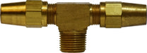 38278 (38-278) Midland DOT Air Brake Fitting (Copper Tubing) - Male Branch Tee - 3/8" Tube OD x 3/8" Tube OD x 1/4" Male NPTF - Brass