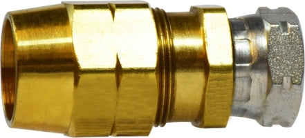 38357 (38-357) Midland DOT Air Brake Reusable Hose Fitting - Female Connector Hose - 3/8" Hose ID x 3/4-20 Female ABS - Brass