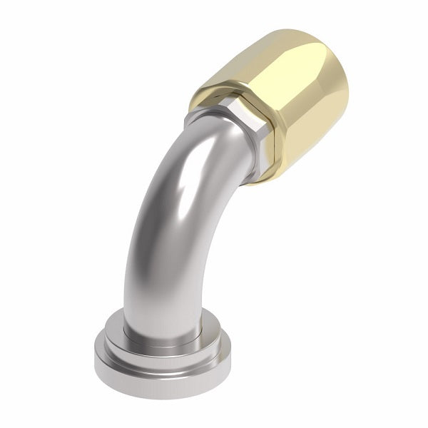 39-4779-40 (4779-40-32S) Aeroquip by Danfoss | SAE Code 61 Split Flange 90° Elbow (SAE J518) 100R5 Reusable Hose Fitting | -40 Code 61 Split Flange x -40 Reusable Hose End | Brass & Steel