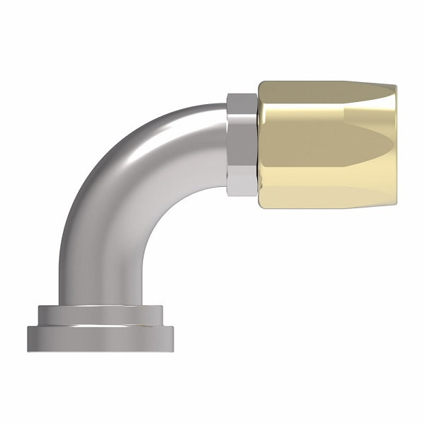 39-4779-40 (4779-40-32S) Aeroquip by Danfoss | SAE Code 61 Split Flange 90° Elbow (SAE J518) 100R5 Reusable Hose Fitting | -40 Code 61 Split Flange x -40 Reusable Hose End | Brass & Steel