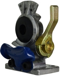 39524 Midland Truck & Trailer Lever Style Shut Off Gladhand - Emergency Red - 3/8" NPT Port x 1/4" NPT Port - Aluminum