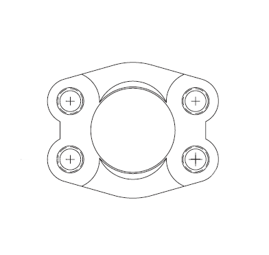 FC3459-20-449 Aeroquip Danfoss 4-Hole Code 61 Flange without Threads (SAE J518) - 1-1/4" Flange Size