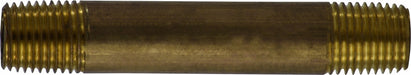 40032 (40-032) Midland Lead Free Schedule 40 Seamless Nipple - 1/4" Diameter - 8" Length - Red Brass