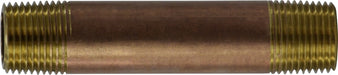 40041 (40-041) Midland Lead Free Schedule 40 Seamless Nipple - 3/8" Diameter - 1-1/2" Length - Red Brass