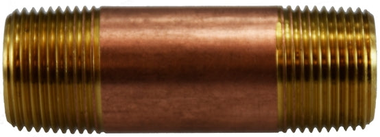 40082 (40-082) Midland Lead Free Schedule 40 Seamless Nipple - 3/4" Diameter - 2" Length - Red Brass