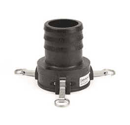 400C Banjo Polypropylene Cam Lever Coupling - Part C - 4" Female Coupler with 3 Arms x 4" Hose Shank - 75 PSI - Gasket: EPDM