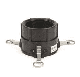 400D Banjo Polypropylene Cam Lever Coupling - Part D - 4" Female Coupler with 3 Arms x 4" Female NPT - 75 PSI - Gasket: EPDM