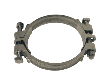 1700 Dixon Double Bolt Clamp with Saddles - Plated Iron - Hose OD Range: 15-4/64" to 17-32/64"