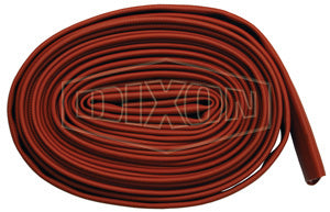H515R100UC Dixon 500# Nitrile Covered Fire Hose - Light Duty - Red - Uncoupled - 1-1/2" Hose Size - 1-13/16" Bowl Size - 100ft Length