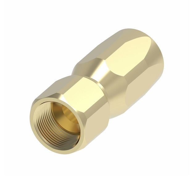 401-4B Aeroquip by Danfoss | Female SAE 45° Swivel 100R5 Reusable Hose Fitting (3 Piece) | -04 Female SAE 45° Swivel x -04 Reusable Hose End | Brass