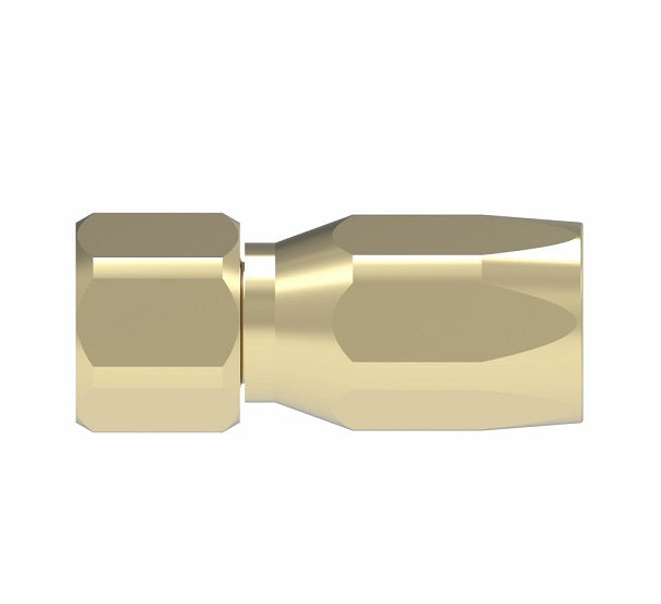 401-4B Aeroquip by Danfoss | Female SAE 45° Swivel 100R5 Reusable Hose Fitting (3 Piece) | -04 Female SAE 45° Swivel x -04 Reusable Hose End | Brass