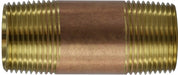 40114 (40-114) Midland Lead Free Schedule 40 Seamless Nipple - 1" Diameter - 11" Length - Red Brass