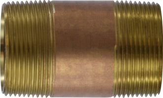 40142 (40-142) Midland Lead Free Schedule 40 Seamless Nipple - 1-1/2" Diameter - 2-1/2" Length - Red Brass