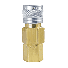 BL5205 ZSi-Foster 1-Way Quick Disconnect Socket - 1/2" FPT - Ball Lock, Brass/Steel