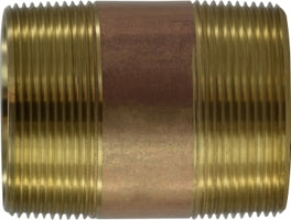 40167 (40-167) Midland Lead Free Schedule 40 Seamless Nipple - 2" Diameter - 5-1/2" Length - Red Brass