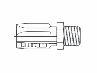 603R-2 Couplamatic Reusable Coupling - R1 & R2 Reusables - NPTF - Male Solid - 3/8" Hose ID - 3/8-18 Thread Size (for 100R2 Thin Hose)