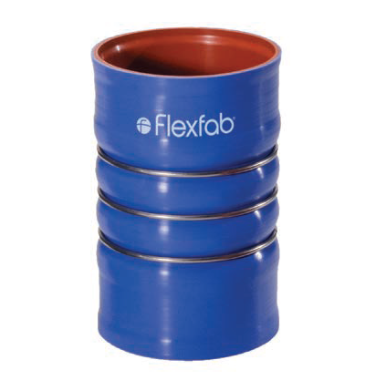 4073-0002 FlexFab 4-ply Heavy Wall Charge Air Connector (CAC) Cold Side - 3.50" ID - 3.73" OD - Blue - 6"