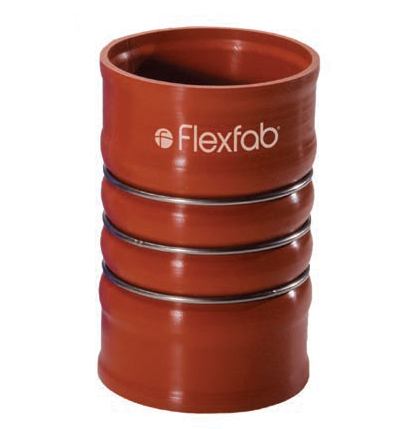 4073-0001 FlexFab 4-ply Heavy Wall Charge Air Connector (CAC) Hot Side - 3.50" ID - 3.73" OD - Red - 6"