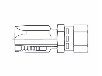 824R-1 Couplamatic Reusable Coupling - R1 & R2 Reusables - JIC 37° - Female Swivel - 1/2" Hose ID - 3/4x16 Thread Size (for 100R1 Thin Hose)