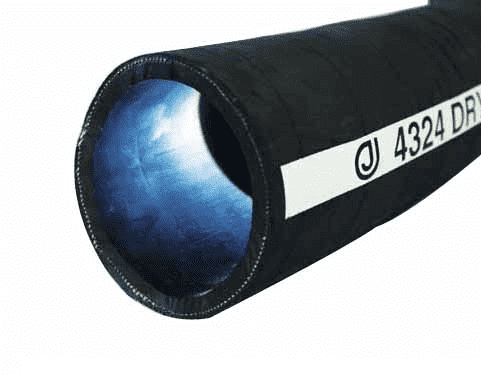 4324-0400-100 Jason Industrial 4324 1/4" Tube Thickness Sand & Dry Cement, Powder Discharge Hose - Black - 75 PSI - 4" ID - 4.84" OD - 100ft