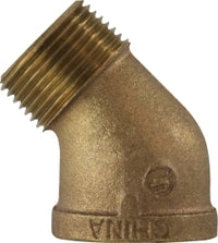 44203 (44-203) Midland 45° Street Elbow Fitting - 1/2" Male Pipe x 1/2" Female Pipe - Bronze