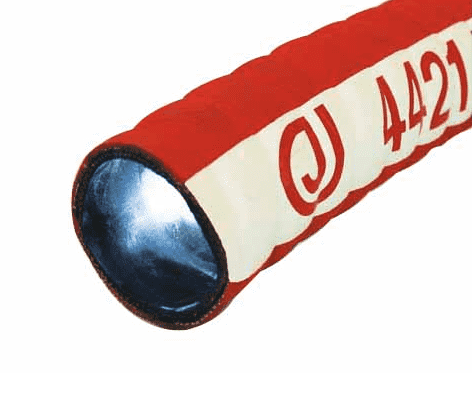 4421-0400-100 Jason Industrial 4421 Tank Truck Hose - Red Corrugated - 150 PSI - 4" ID - 4.57" OD - 100ft