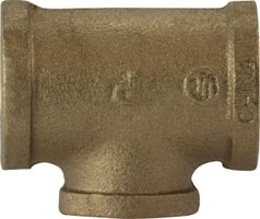 44298 (44-298) Midland Reducing Branch Tee Fitting - 1" Female Pipe x 1" Female Pipe x 3/4" Female Pipe - Bronze