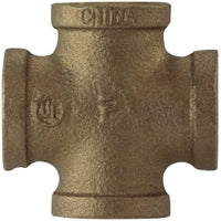 44393 (44-393) Midland Cross Fitting - 1/2" Female Pipe x 1/2" Female Pipe x 1/2" Female Pipe x 1/2" Female Pipe - Bronze