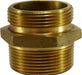 444049 (444-049) Midland Fire Hose Fitting - Double Male Hex Nipple - 3" Male NPT x 2-1/2" Male NST - Brass