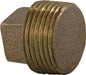 44676 (44-676) Midland Solid Square Head Plug - 1-1/4" Male Pipe - Bronze