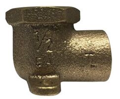 44841LF Midland Lead Free Drop Ear 90° Elbow Fitting - 1/2" Sweat x 1/2" Female Pipe - Brass