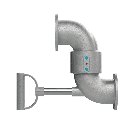 44HTFXTFAL00000 Dixon Aluminum Loading Arm Swivel - Style 40 with Handle - 4" TTMA x 4" TTMA Flanges (Buna Seals)