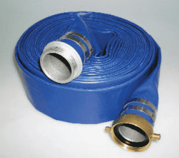 4502-2000-050AB Jason Industrial 4502 Blue PVC Water Discharge Hose Assembly - 85 PSI - 2" ID - 2" AB Pin Lug (M x F) - 50ft