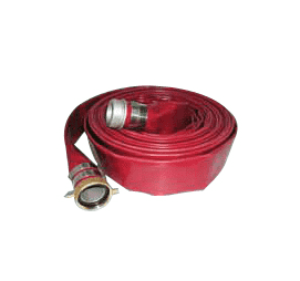 4504-2000-050AB by Jason Industrial | 4504 Series | Water Discharge Hose Assembly | 115 PSI | 2" ID | 2" AB Pin Lug (M x F) | Wine Red | PVC | 50ft