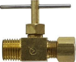 709101-0402 Midland Lead Free Needle Valve - 1/4" Compression x 1/8" Male Pipe - Brass