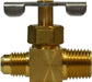 46028 (46-028) Midland Needle Valve Fitting - 1/4" Male Flare x 1/8" Male Pipe - Brass