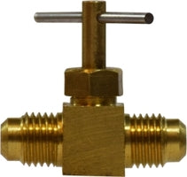 46046 (46-046) Midland Needle Valve Fitting - 3/8" Male Flare x 3/8" Male Flare - Brass