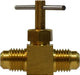 46046 (46-046) Midland Needle Valve Fitting - 3/8" Male Flare x 3/8" Male Flare - Brass