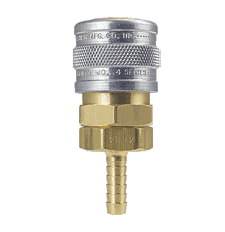 BL4904 ZSi-Foster Quick Disconnect 1-Way Manual Socket - 1/2" ID - Hose Stem - Ball Lock, Brass/Steel