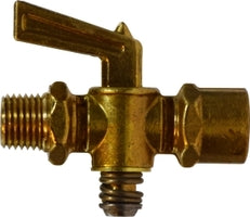 46069 (46-069) Midland Drain Cock Fitting - Shut Off (150 PSI Max) - 1/4" Male Pipe x 1/4" Female Pipe - Brass