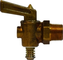 46073 (46-073) Midland Drain Cock Fitting - Drain Cock with Lever Handle - 1/2" Male Pipe - Brass