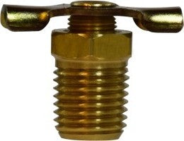 46074 (46-074) Midland Drain Cock Fitting - Internal Seat with Wing Nut Handle - 1/8" Male Pipe - Brass