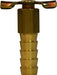 46076 (46-076) Midland Drain Cock Fitting - Long Internal Seat - 3/8" Hose Barb ID - Brass