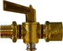 46161 (46-161) Midland Shut-Off Cock Fitting - 1/4" Male Pipe x 1/4" Female Pipe - Brass