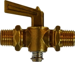 46165 (46-165) Midland Shut-Off Cock Fitting - 1/8" Male Pipe x 1/8" Male Pipe - Brass